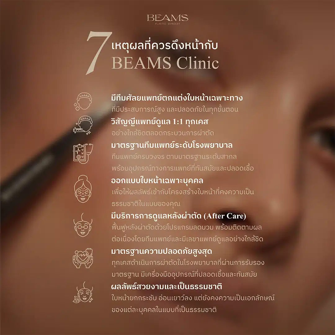 เหตุผลที่ควรดึงหน้าที่ BEAMS Plastic Surgery