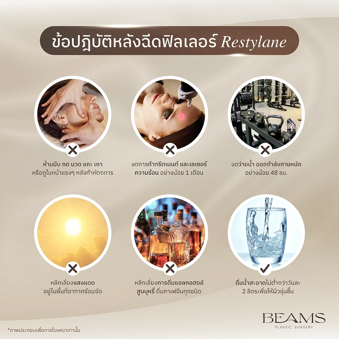 ข้อปฏิบัติหลังฉีดฟิลเลอร์ Restylane