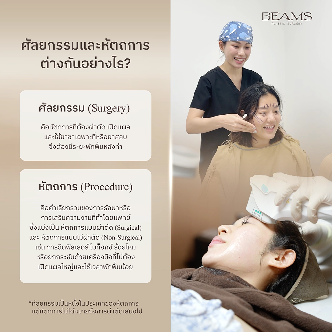 ศัลยกรรมต่างจากการทำหัตถการอย่างไร